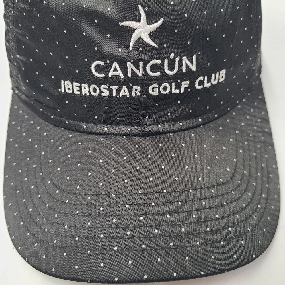 Women Iberostar Golf Club Hat Adjustable Black‎ White Polka Dot Cancun Course MX